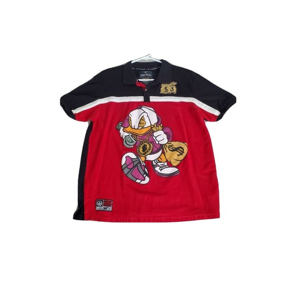 Switch Remarkable Donald Duck with Money sign shortsleeves Polo Sz XL(snuggy)/LG - Picture 2 of 13